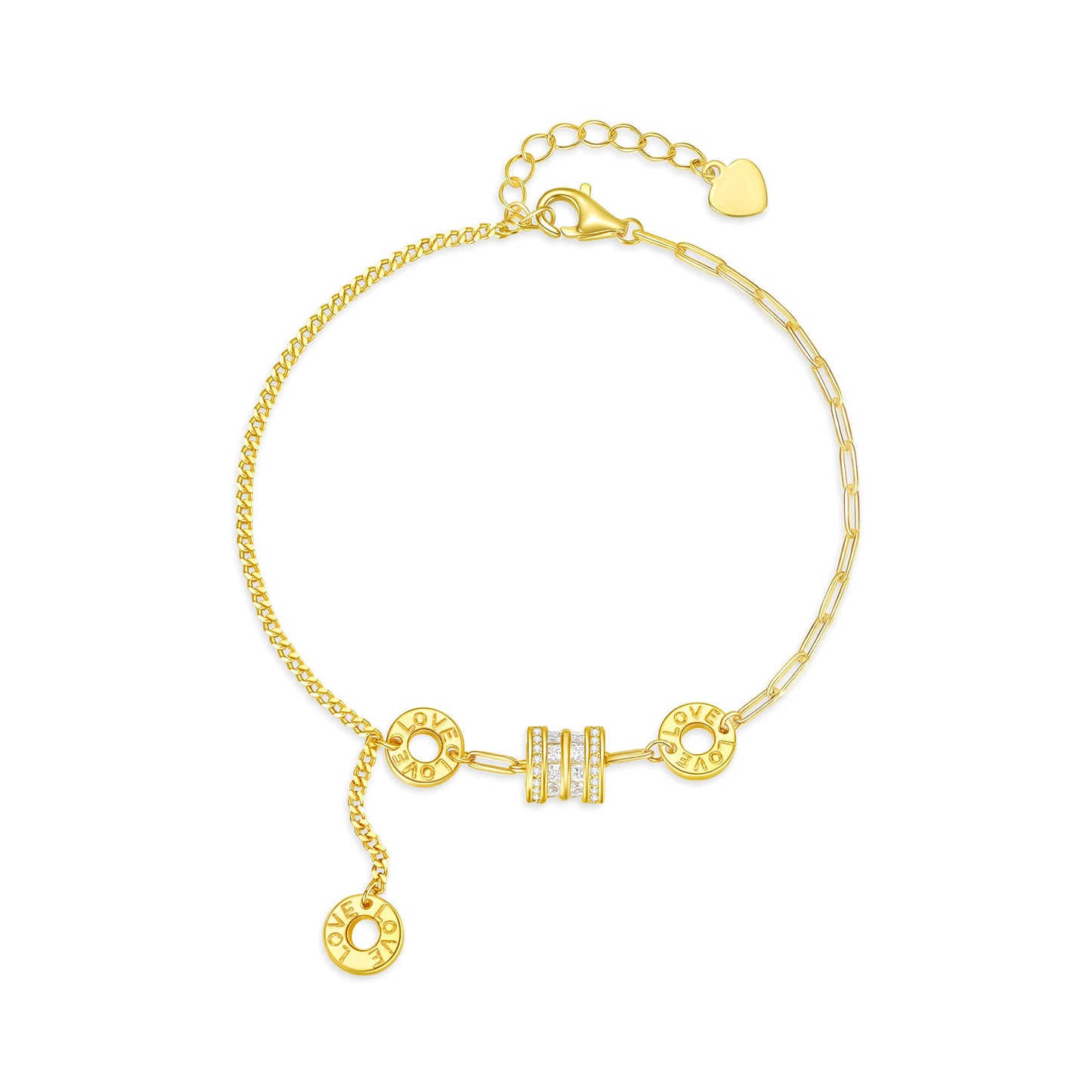 S925 Silver Zircon Small Waist Barrel Bracelet