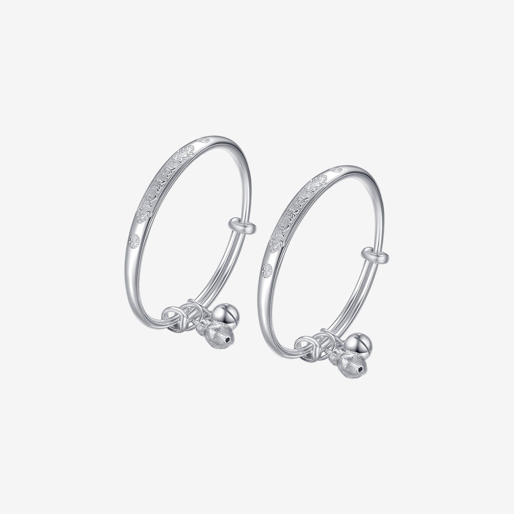 S990 Silver Healthy Growth Blessing Baby Child Bangles