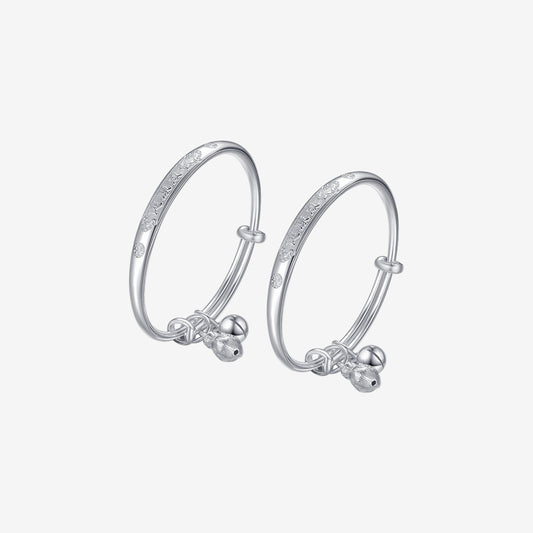 S990 Silver Healthy Growth Blessing Baby Child Bangles