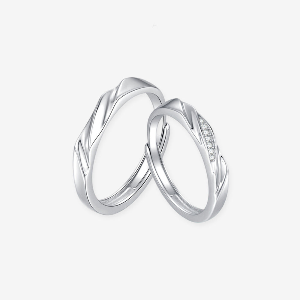 S925 Silver Love Never Fails Couple Rings