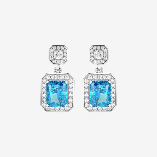 S925 Silver The Heart Of Blue Ocean Earrings
