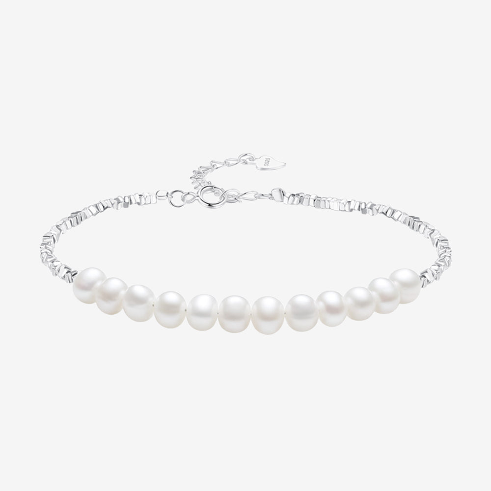 S925 Silver Small Cube Pearl Jewelry Set
