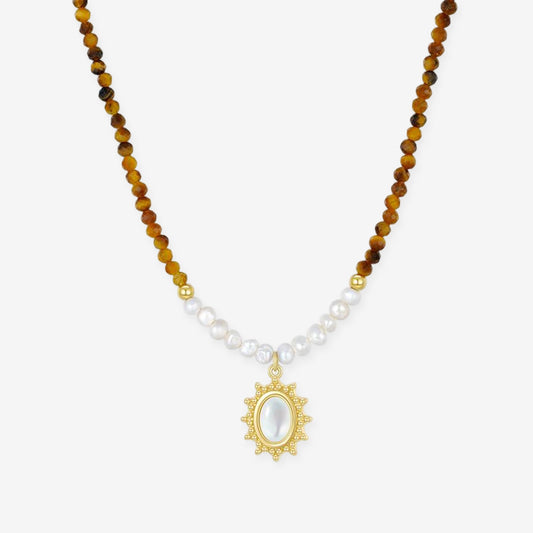 S925 Silver Pearl Sicily Holiday Vintage Necklace