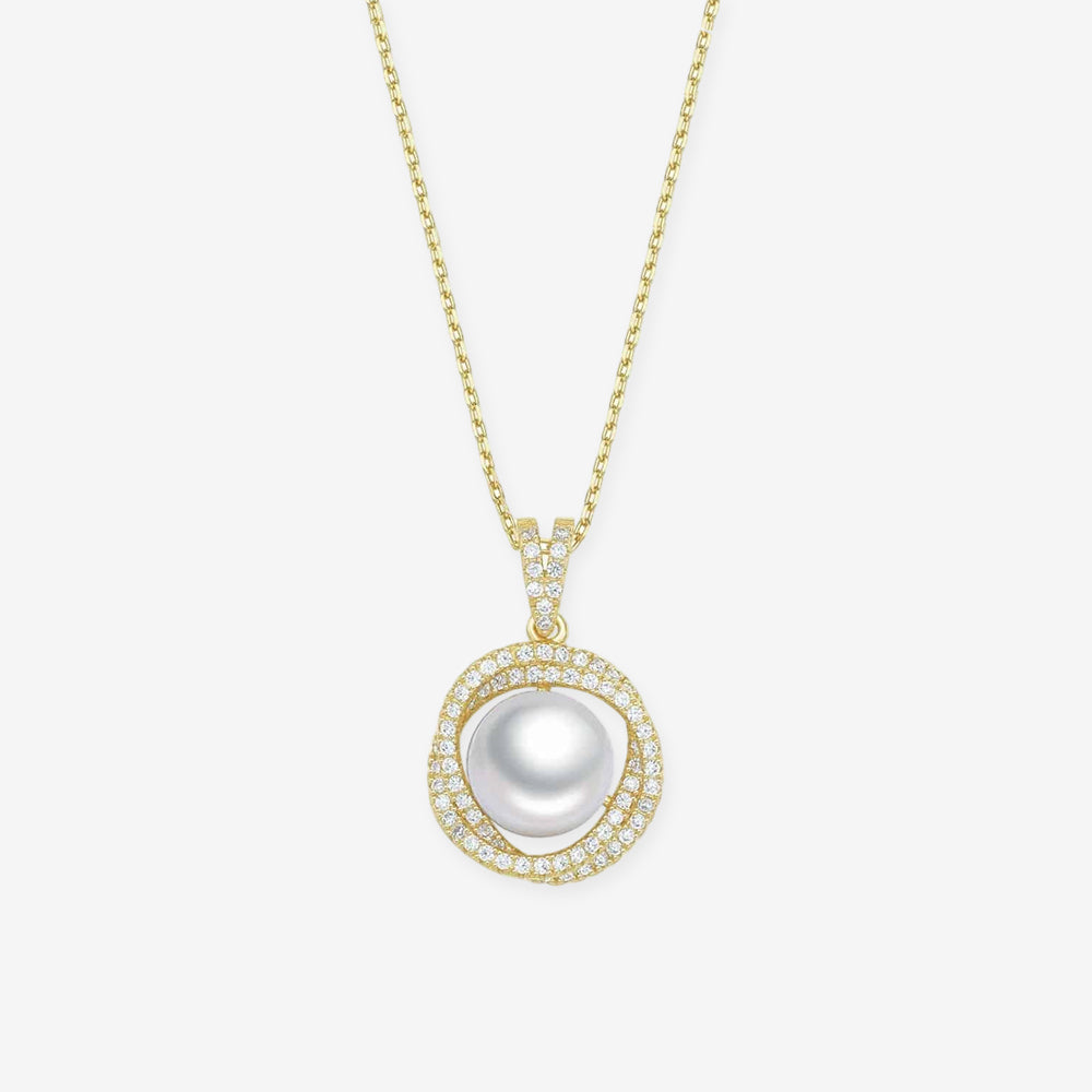 S925 Silver Line Pearl Necklace