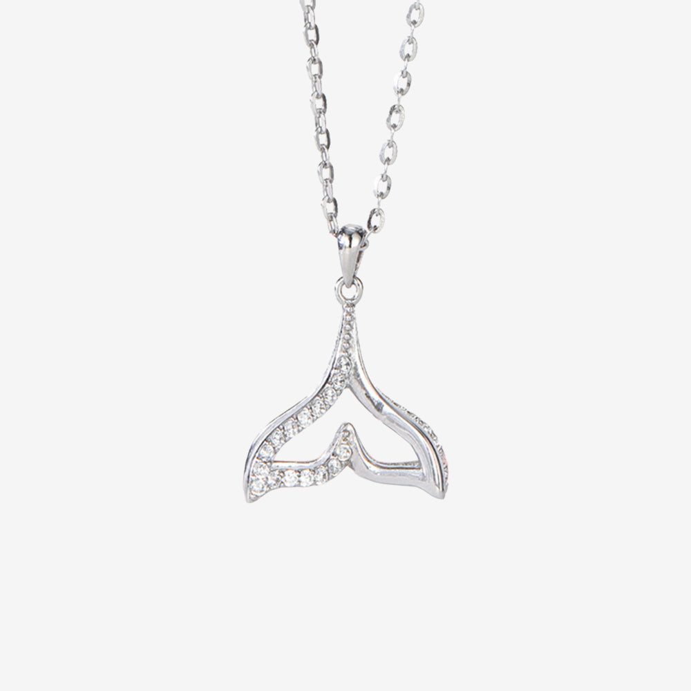 925 Silver Zircon Fishtail Necklace