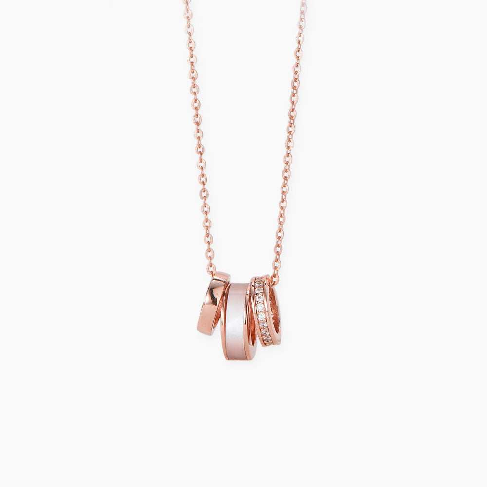 S925 Silver Zircon Shell Rose Gold Small Waist Necklace
