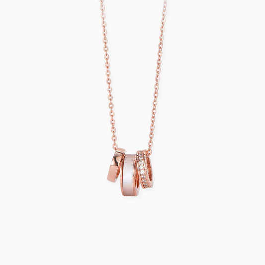 S925 Silver Zircon Shell Rose Gold Small Waist Necklace