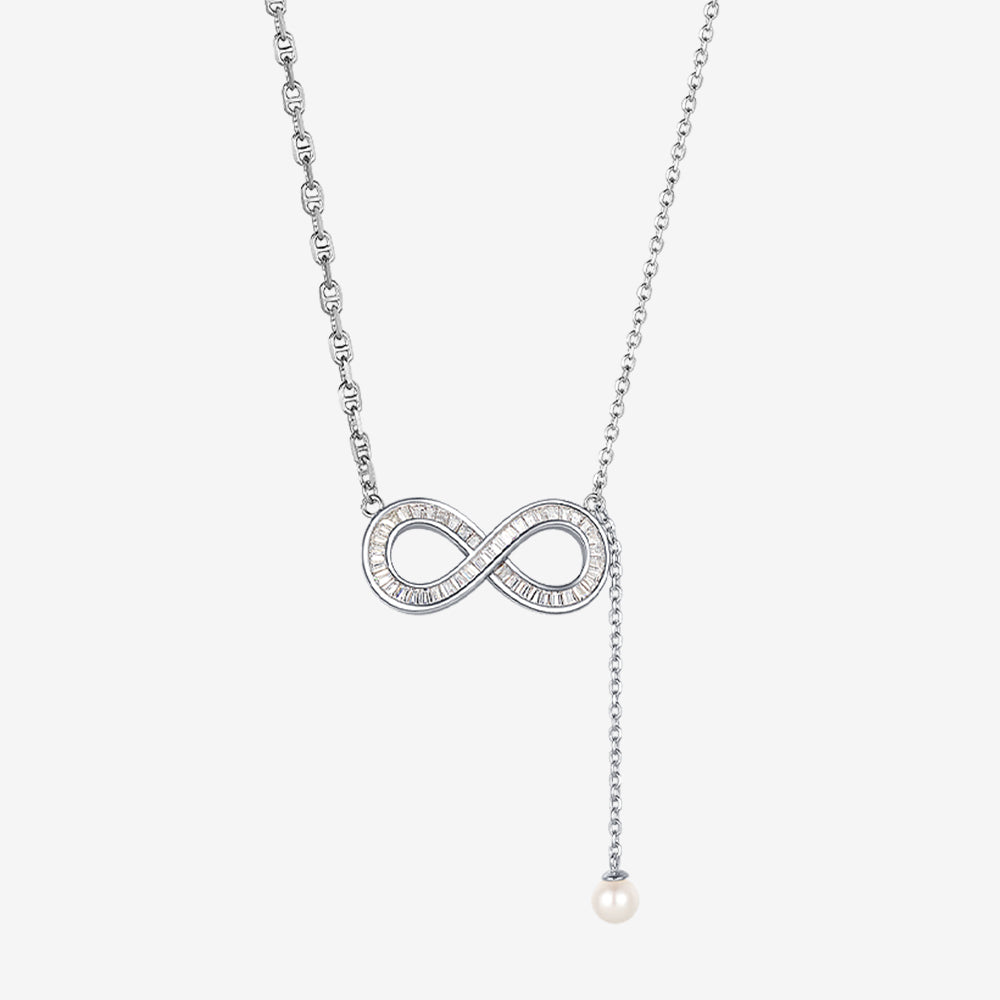 Silver Mobius of Love Necklace