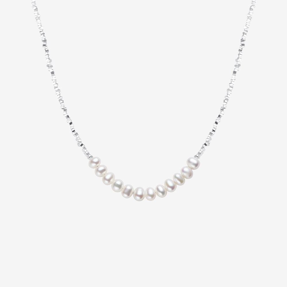 S925 Silver Small Cube Pearl Jewelry Set