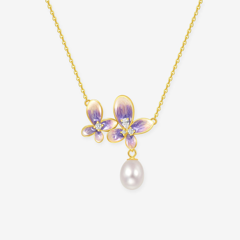 S925 Silver Pearl Wisteria Flower Shining Jewelry set