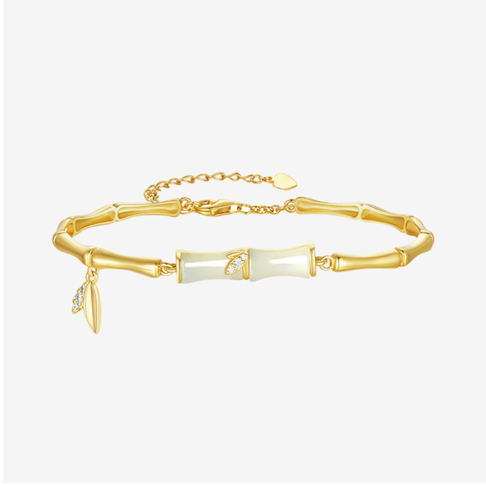 S925 Silver Hetian Jade Bamboo Bracelet