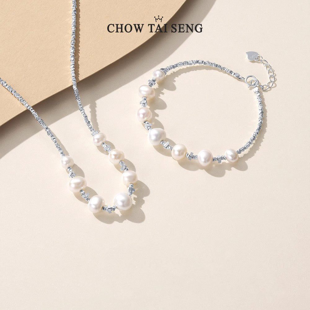 S925 Silver Cubes Pearl Jewelry Set