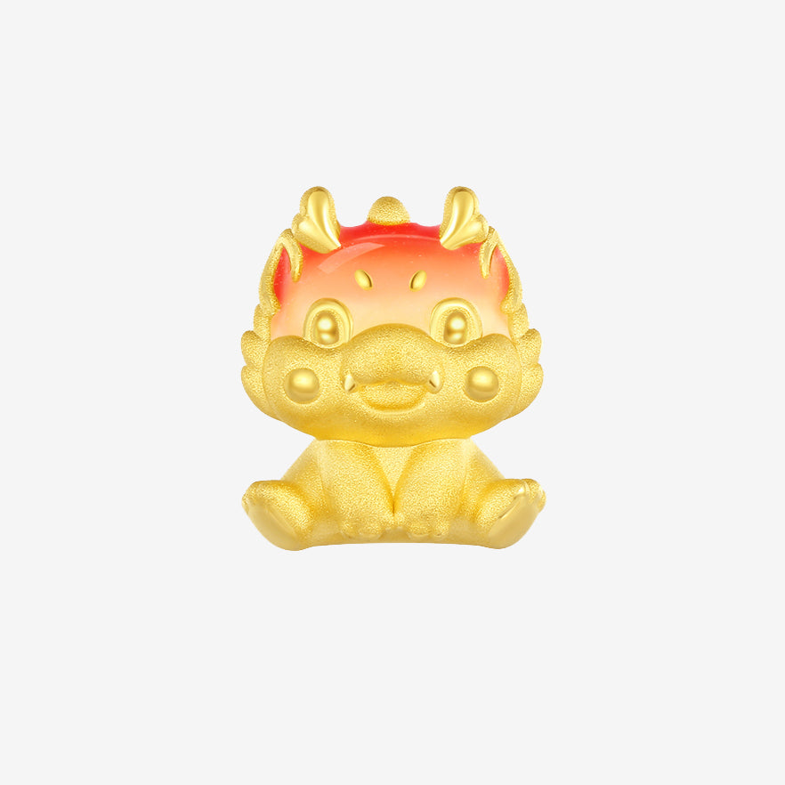 First · Chinese Zodiac Series 24K Gold Color Enamel Jelly Dragon Charm