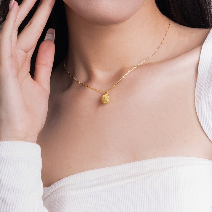 24K Gold Creative Durian Pendant