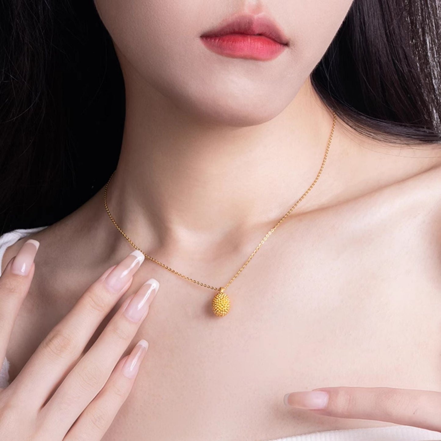 24K Gold Creative Durian Pendant