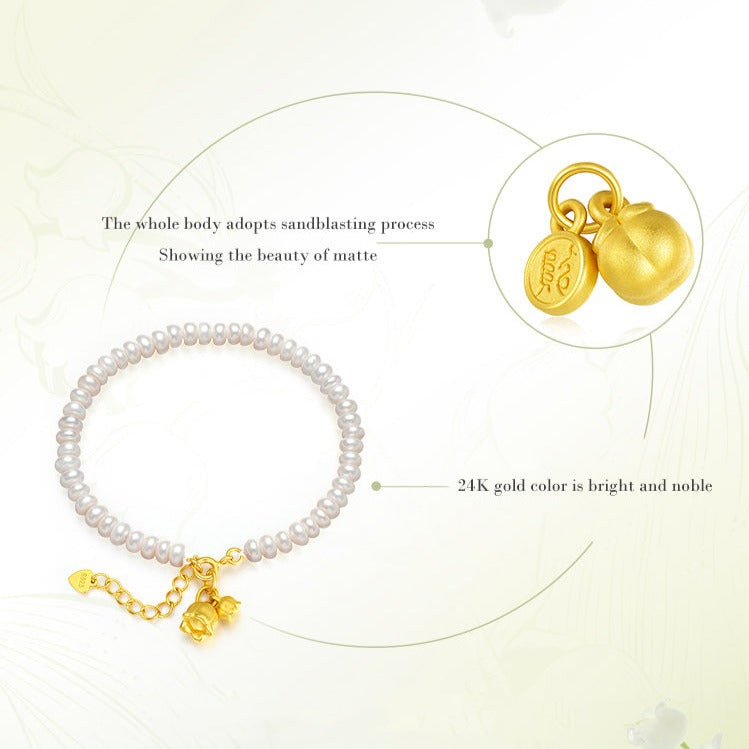 24K Gold Two Lily of the Valley Pendant