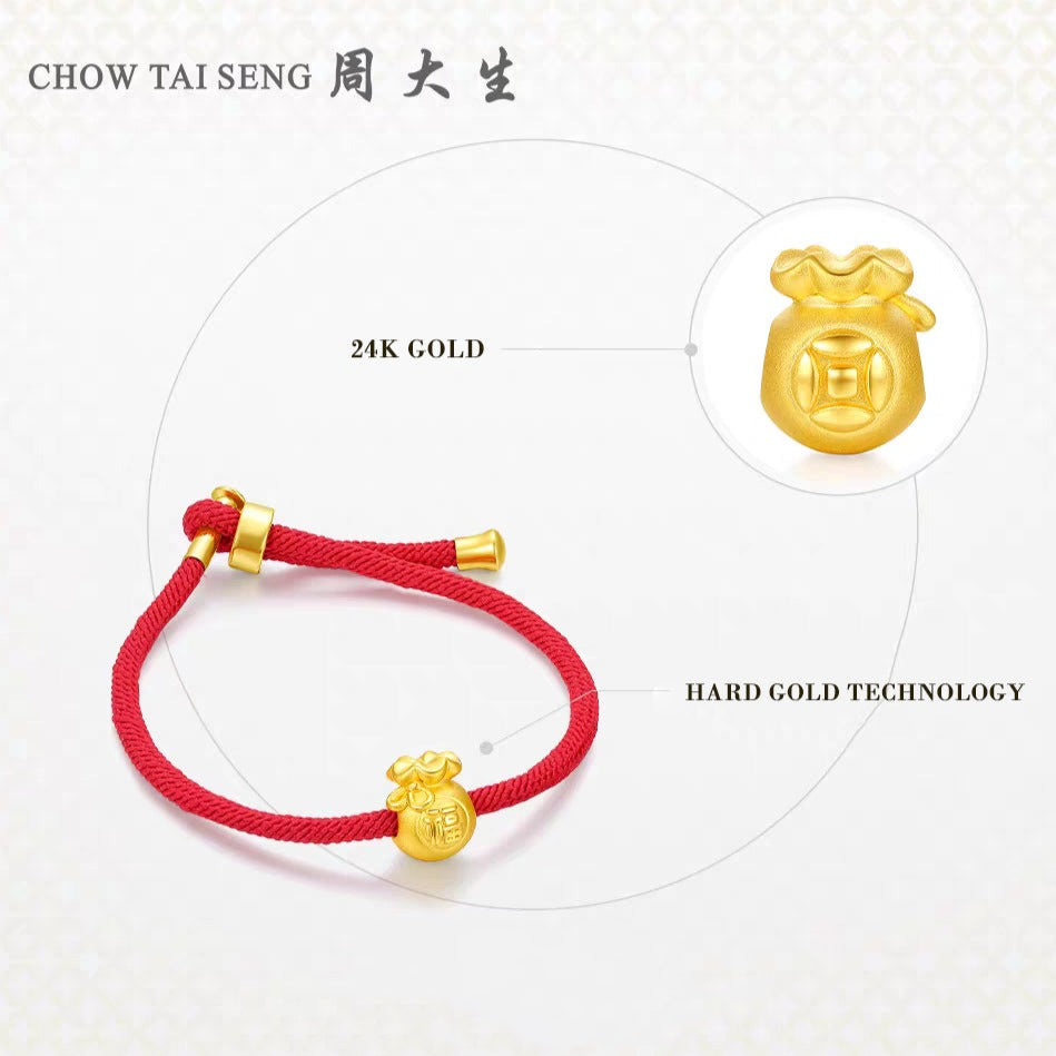 24K Gold Fortune Lucky Money Bag Charm