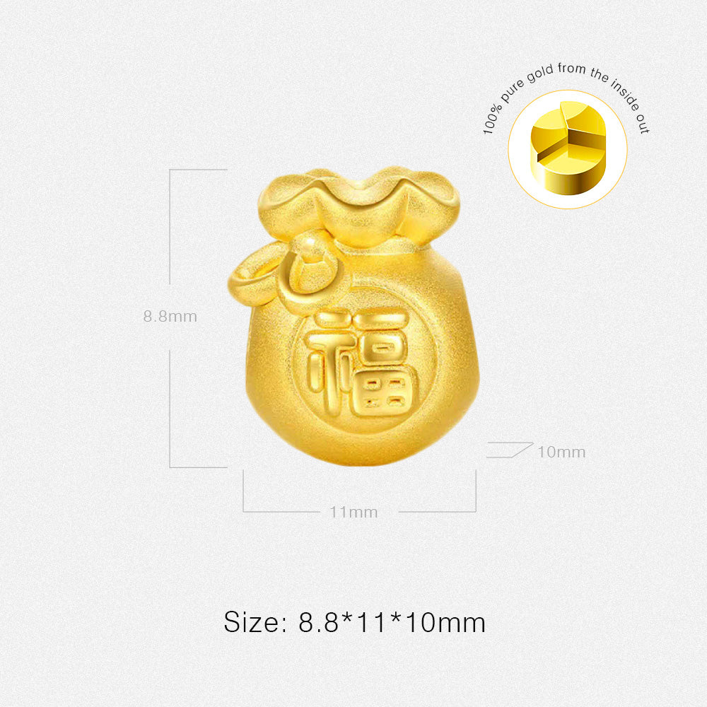 24K Gold Fortune Lucky Money Bag Charm