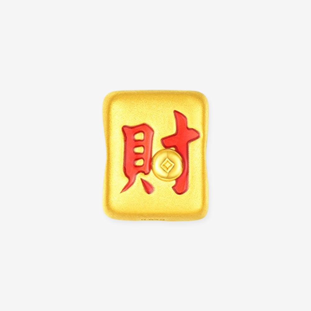 24K Gold Blessing Mahjong Majiang Charm