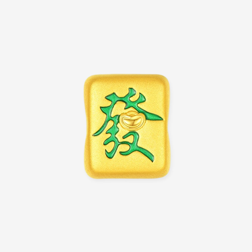 24K Gold Blessing Mahjong Majiang Charm