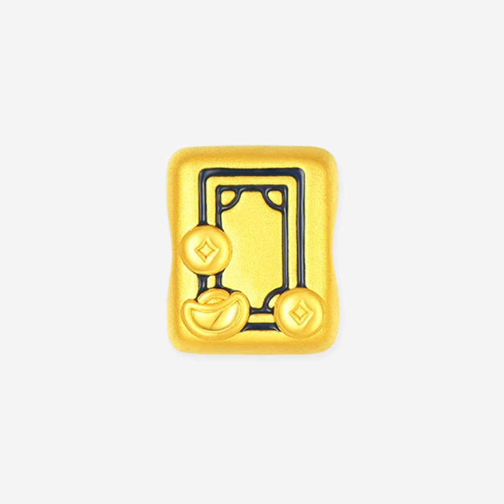 24K Gold Blessing Mahjong Majiang Charm