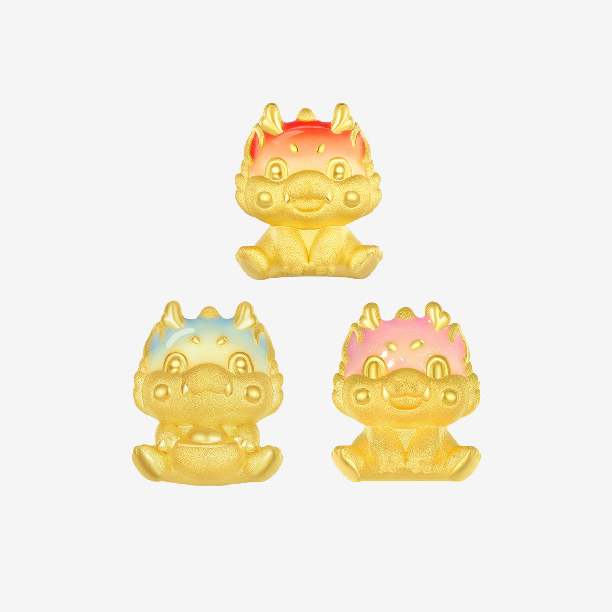 First · Chinese Zodiac Series 24K Gold Color Enamel Jelly Dragon Charm