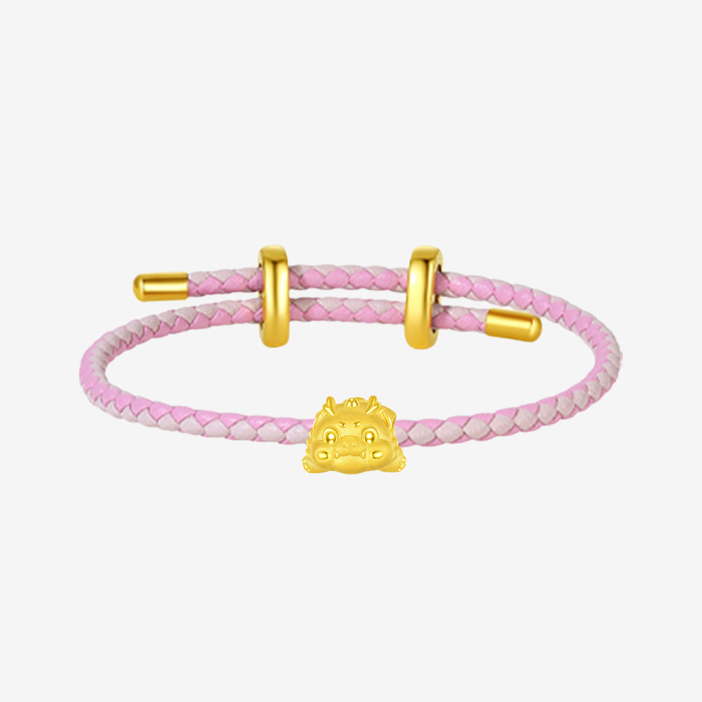 24K Gold Zodiac Animal Happy Dragon Charm