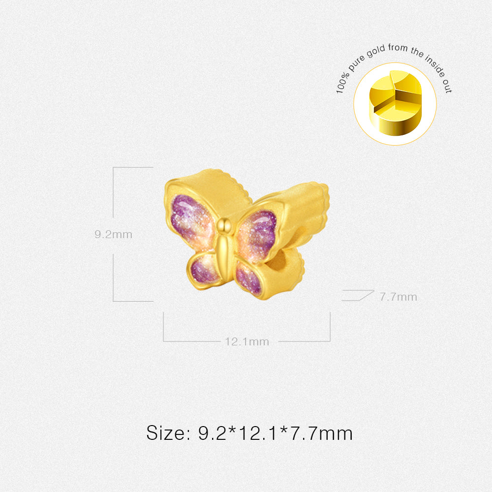 First · Cultural Blessing Series 24K Gold Enamel Butterfly Fluorescence Charm