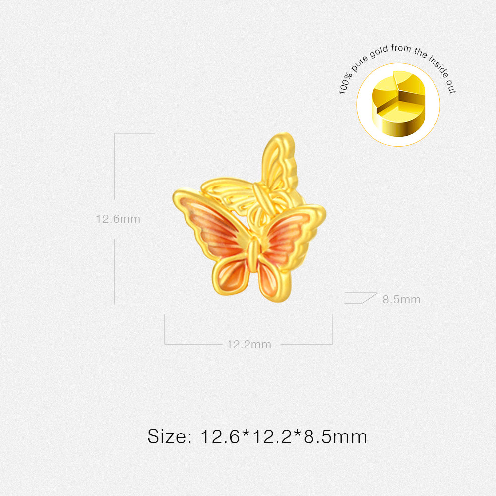 First · Cultural Blessing Series 24K Gold Enamel Butterfly Fluorescence Charm
