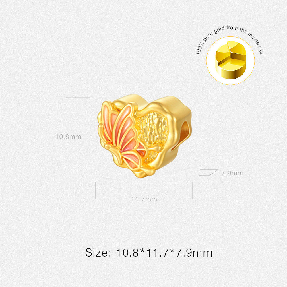 First · Cultural Blessing Series 24K Gold Enamel Butterfly Fluorescence Charm