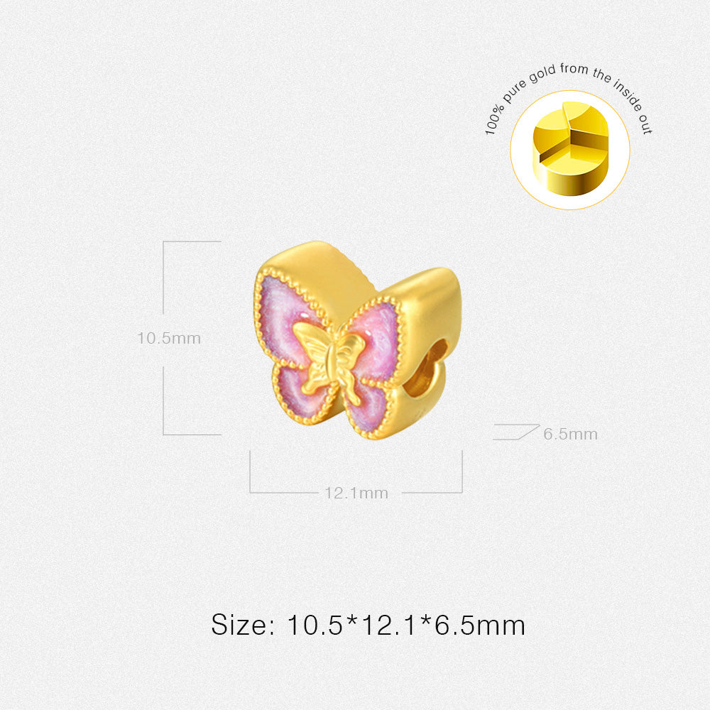 First · Cultural Blessing Series 24K Gold Enamel Butterfly Fluorescence Charm