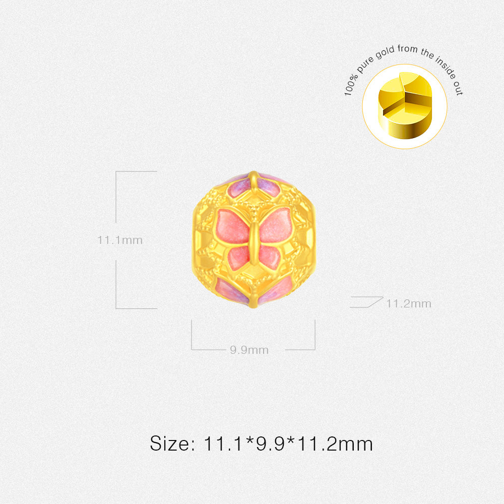 First · Cultural Blessing Series 24K Gold Enamel Butterfly Fluorescence Charm
