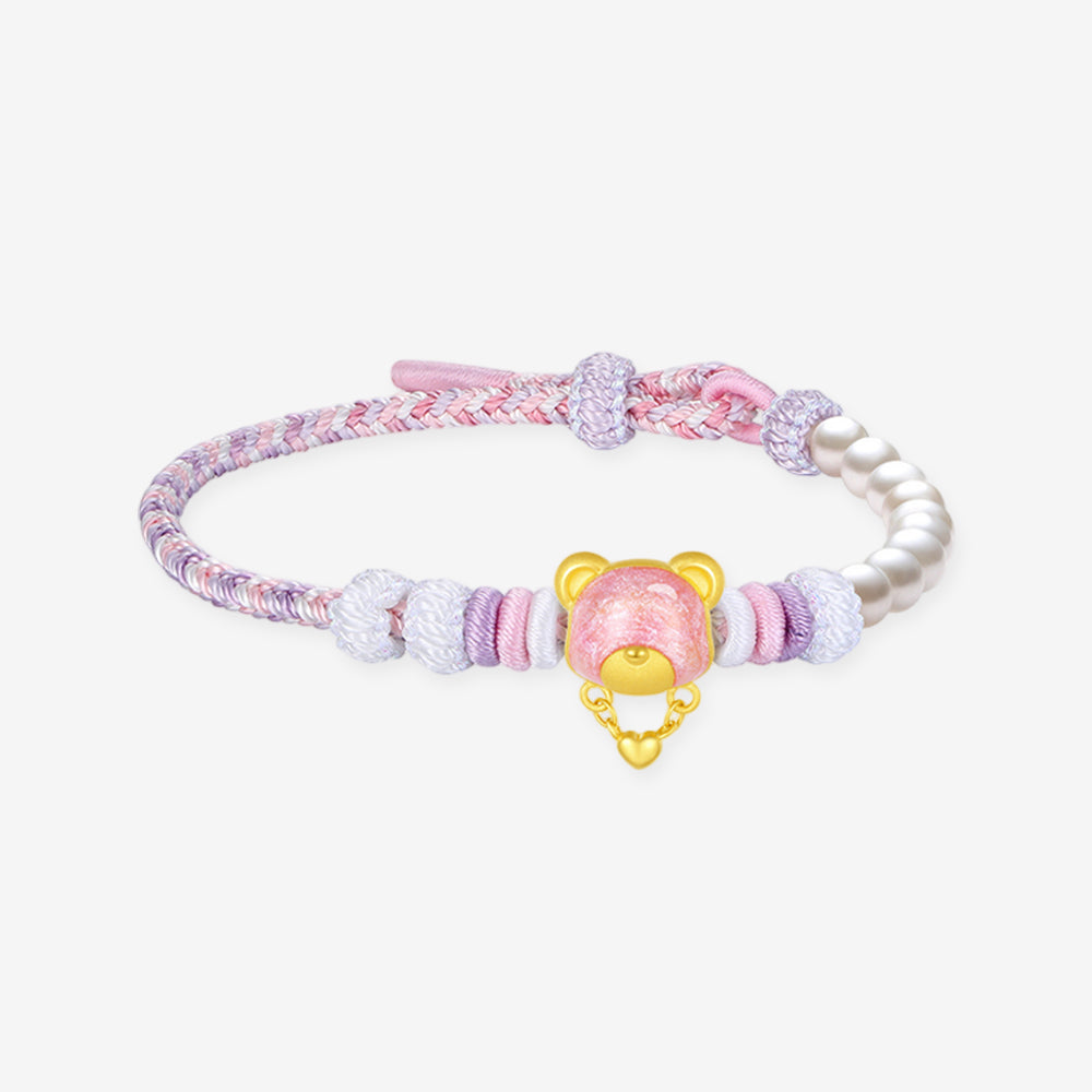 First Series 24K Gold Secret Words Luminous Enamel Sweet Bear Charm