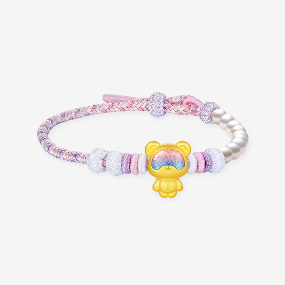 First Series 24K Gold Secret Words Luminous Enamel Sweet Bear Charm