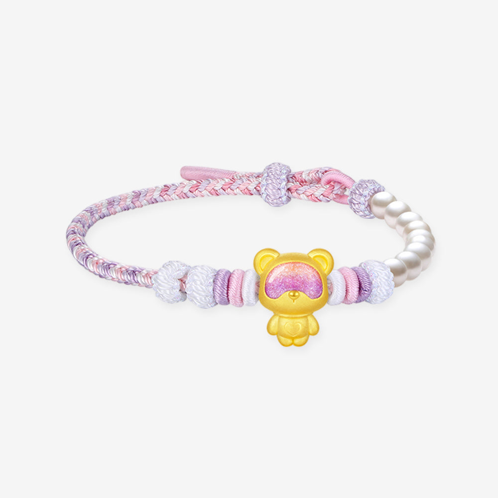 First Series 24K Gold Secret Words Luminous Enamel Sweet Bear Charm