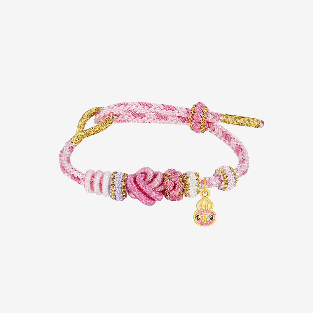 Children's Series 24K Gold Pink Hulu Gourd Dangle Charm