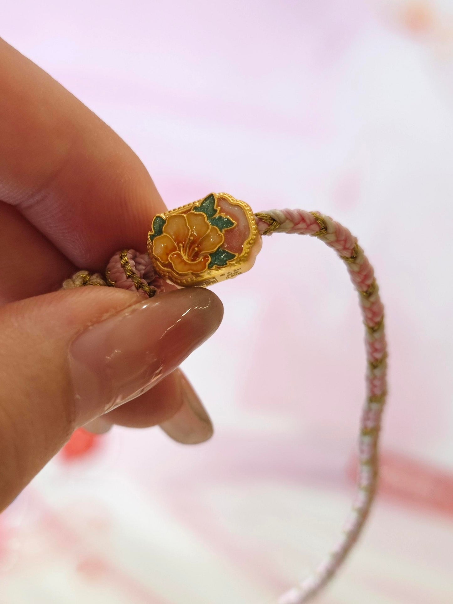 ruyi flower charm for amber