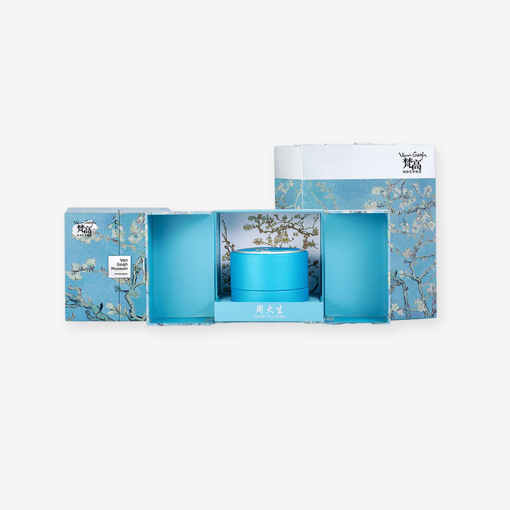 Blazing Van Gogh Series 24K Gold Almond Blossom Bangle