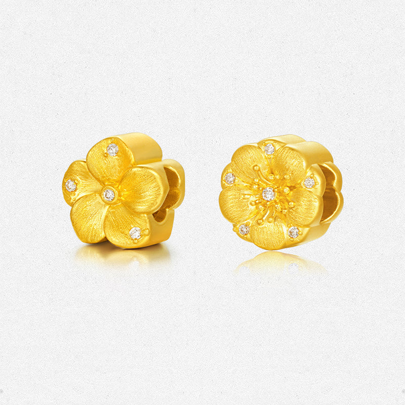 [Pre-order] Twelve Gods of Flowers Series 24K Gold Diamond Lucky Flower Charm