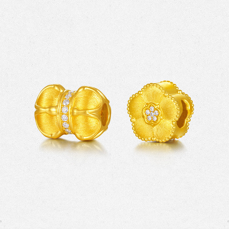 [Pre-order] Twelve Gods of Flowers Series 24K Gold Diamond Lucky Flower Charm