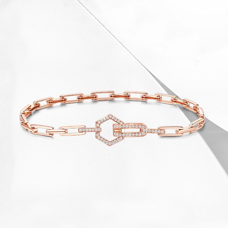 Urban Monologue Series 18K Gold Diamond Geometric Bracelet