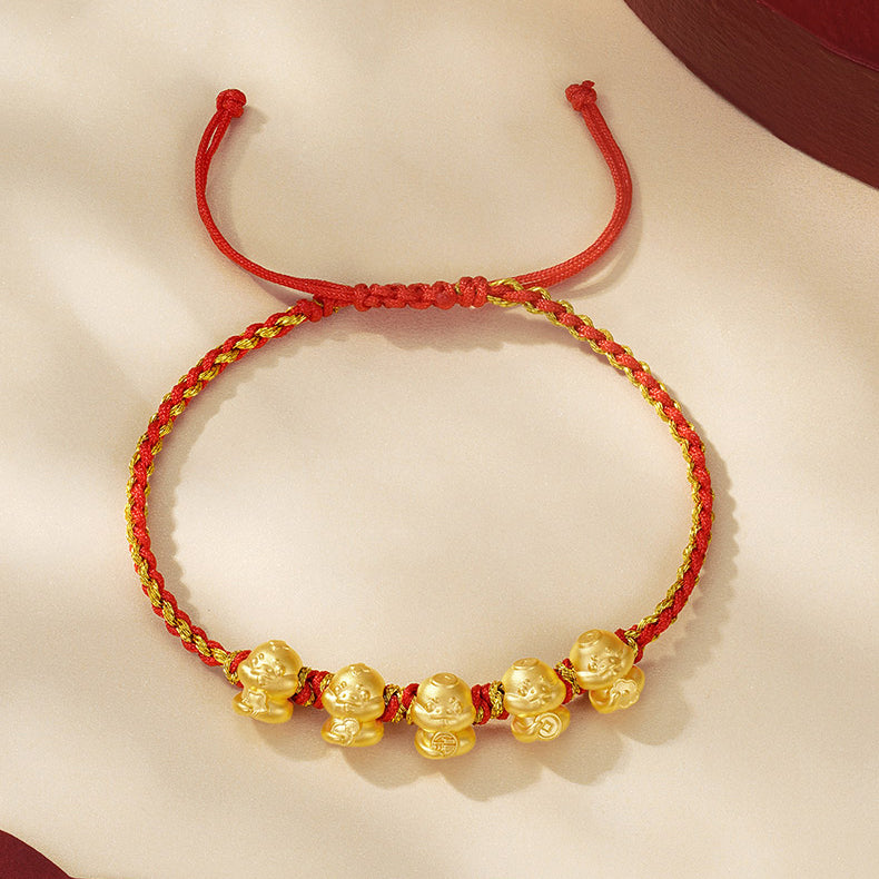 24K Gold Wufu Lucky Five Snakes Charms Bracelet – ChowTaiSeng