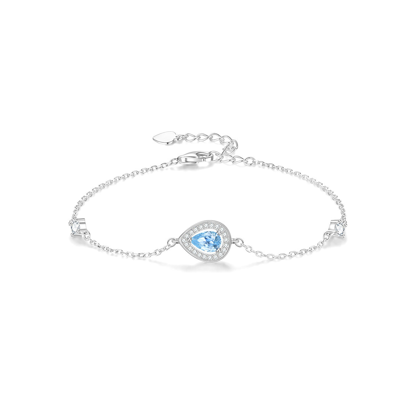 Silver Zircon Blue Moon Sea Bracelet