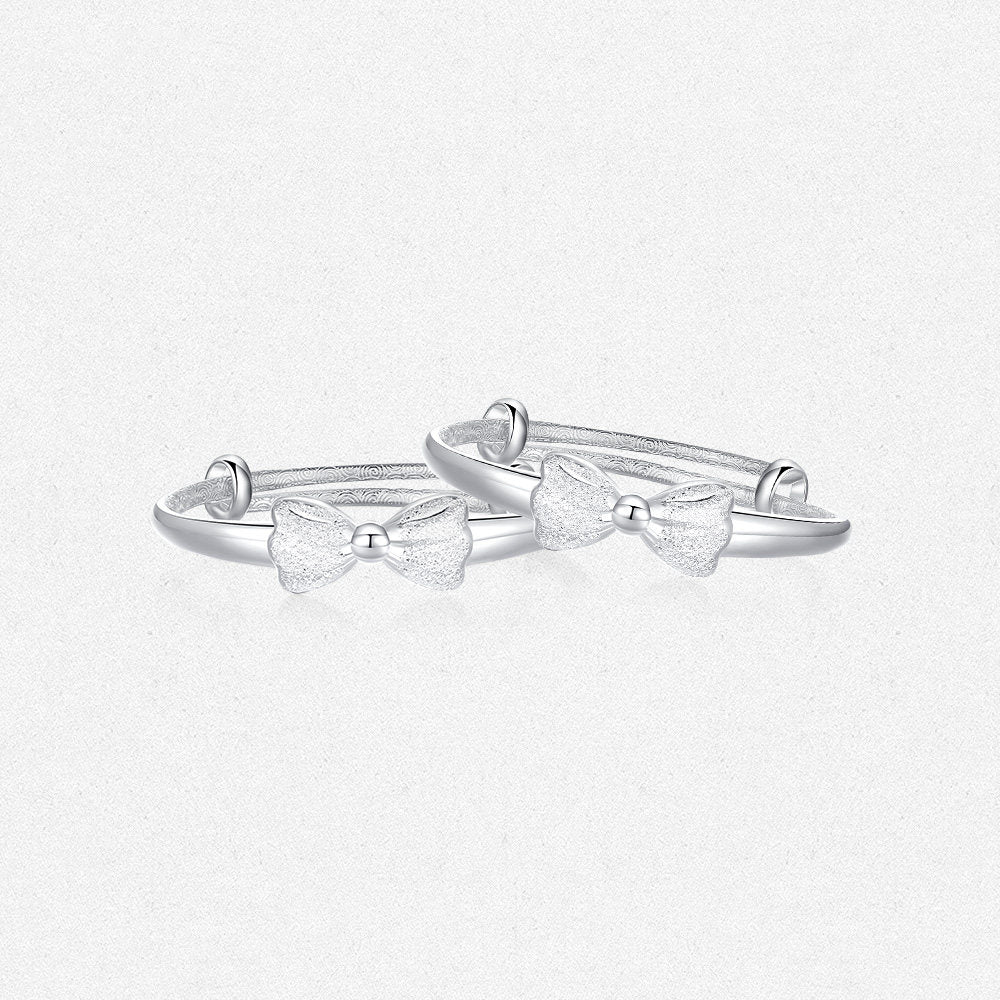 Silver Bow-knot Newborn Baby Child Bracelet