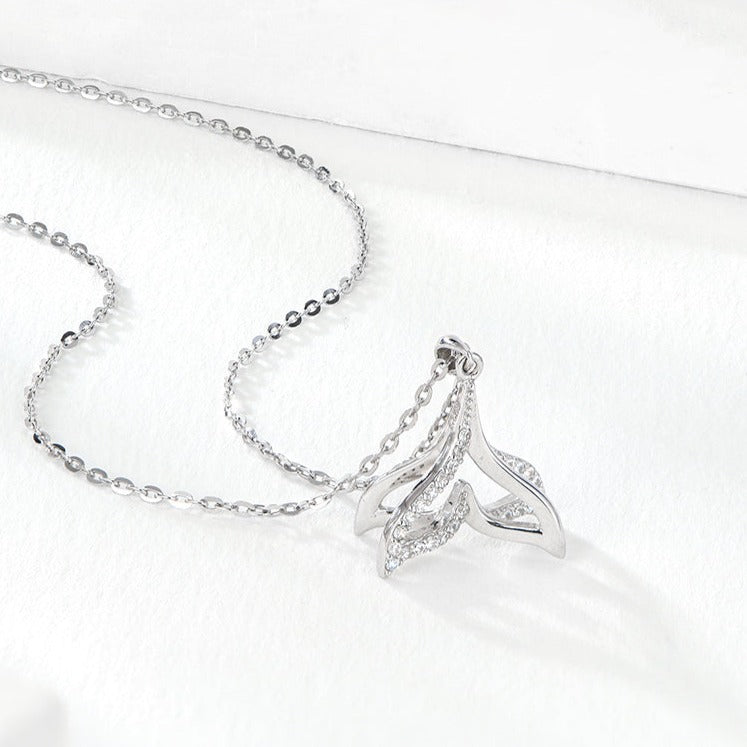 925 Silver Zircon Fishtail Necklace