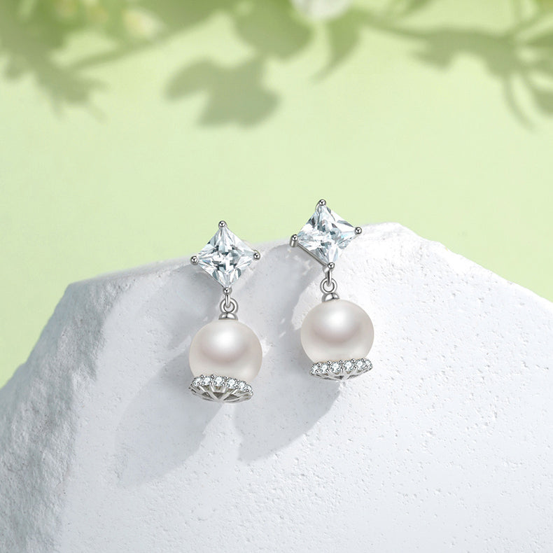 S925 Silver Pearl Lily of the Valley Earrings