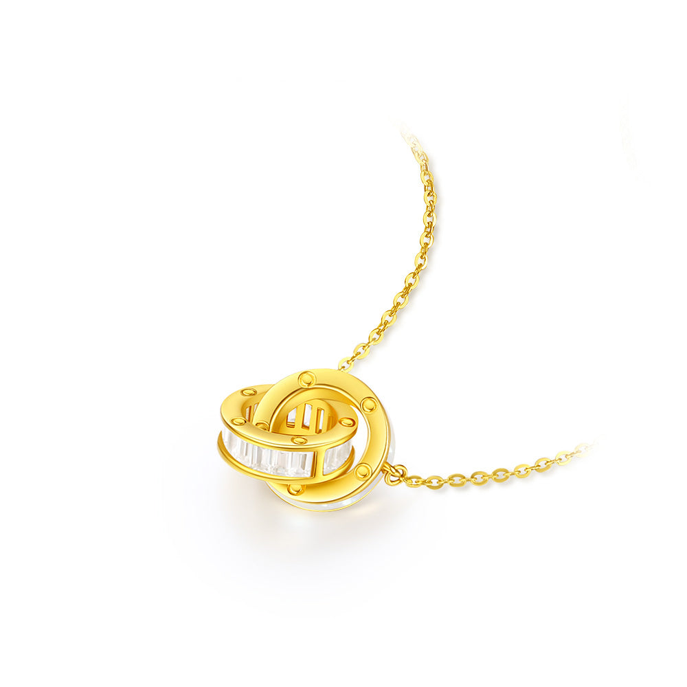 [Pre-sale] S925 Silver Zircon Shell Interlocking Circles Necklace