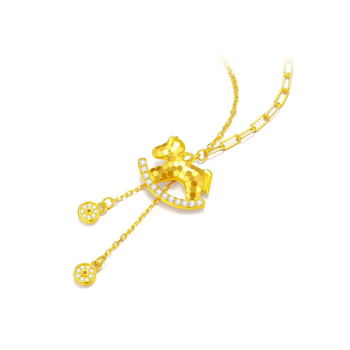 [Pre-sale] S925 Silver Zircon Rich Horse Jewelry Set - Necklace Bracelet