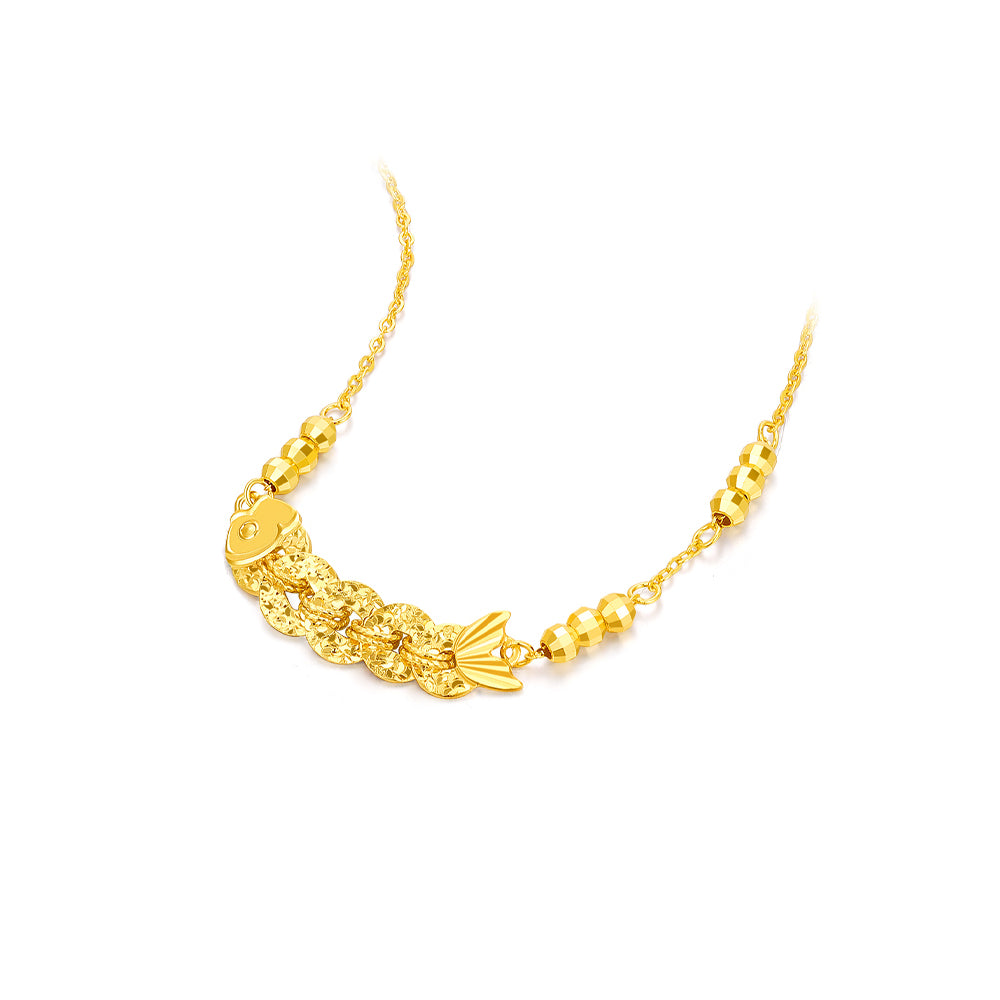 [Pre-sale] S925 Silver Coin Koi Goldfish Jewelry Set - Bracelet Necklace