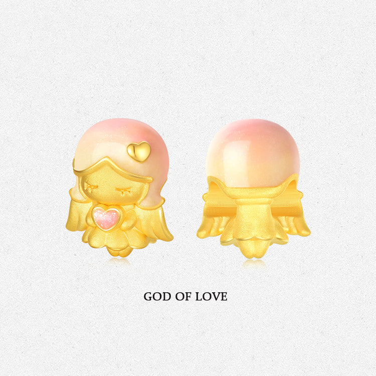 First Series 24K Gold Luminous Enamel God and Evil Charm Set